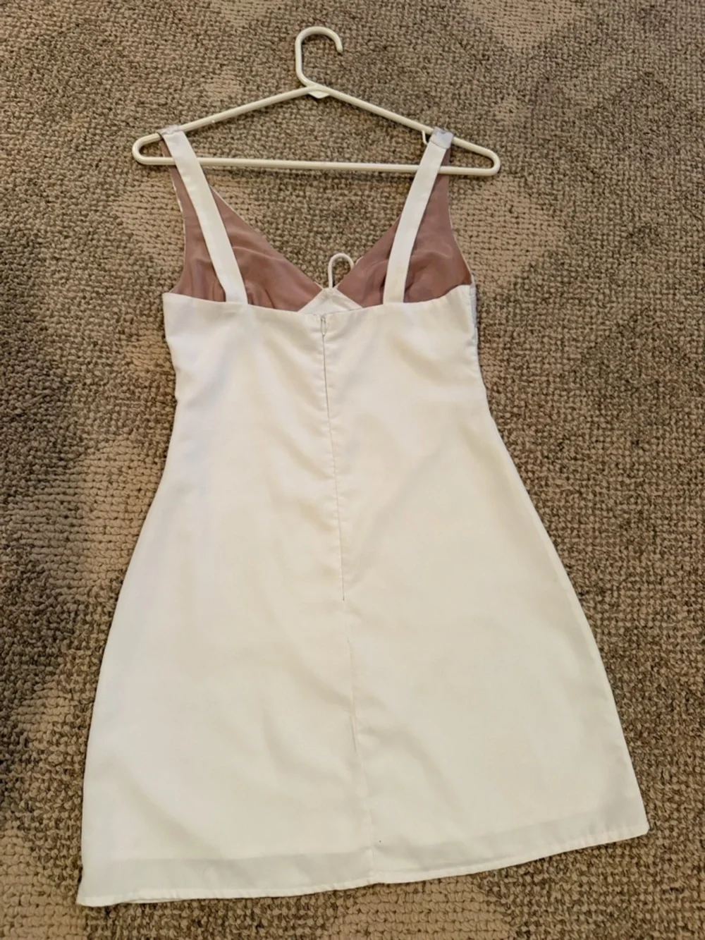 White Fox Boutique Ivory Lace-Front Mini Dress - Picture 3 of 3